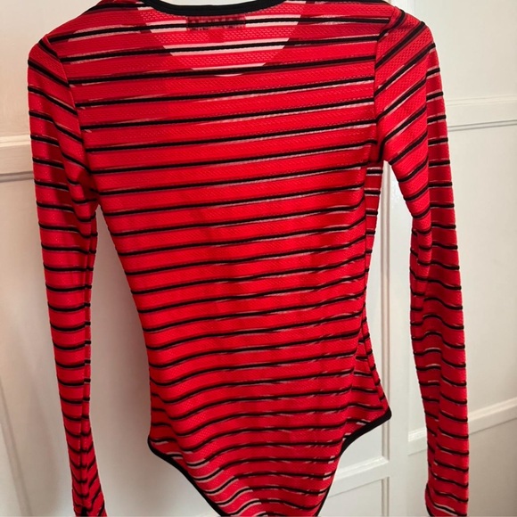 I.AM.GIA sheer stripped long sleeve bodysuit - Picture 3 of 8